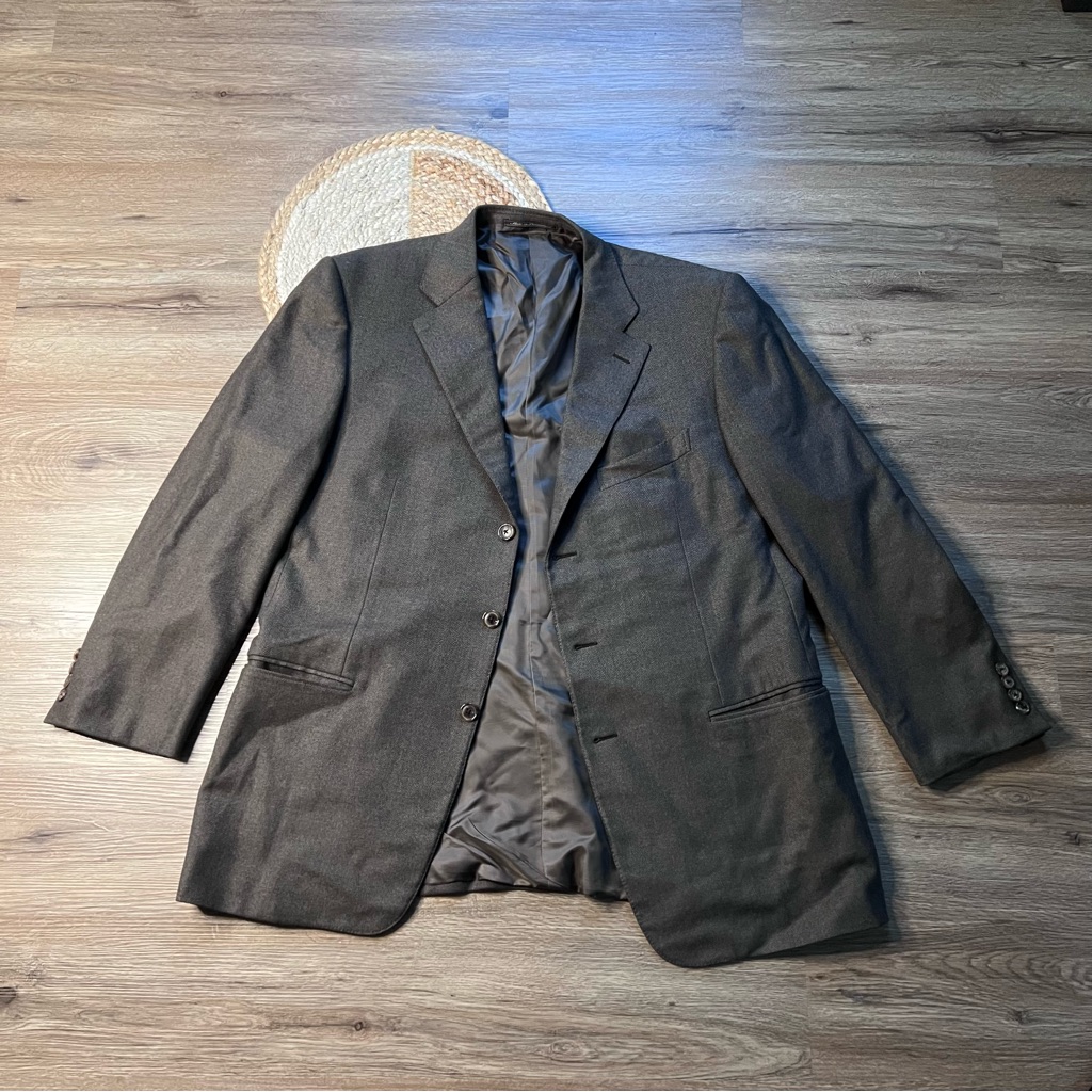 Ermenegildo Zegna Made In Switzerland 100 Wool Mens Blazer Suit